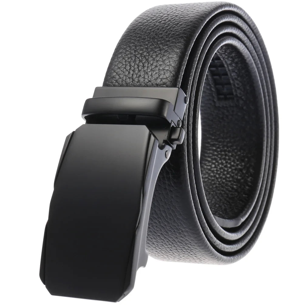 HKM-277459 Genuine Leather Men's and Women's Belt with Classic Buckle, Model LY36-00005-2