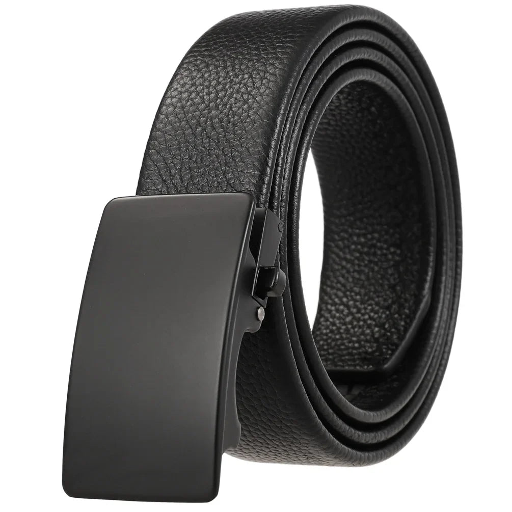 HKM-277459 Genuine Leather Men's and Women's Belt with Classic Buckle, Model LY36-00005-2