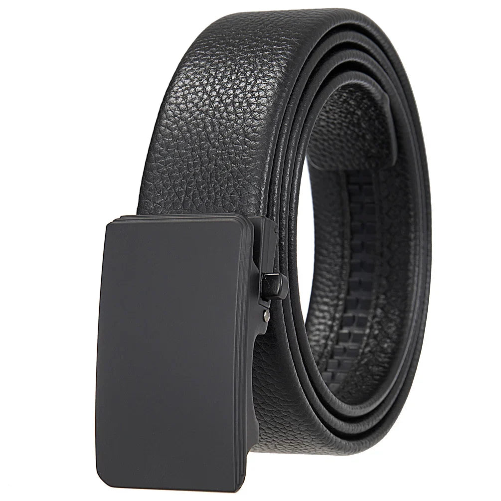 HKM-277459 Genuine Leather Men's and Women's Belt with Classic Buckle, Model LY36-00005-2