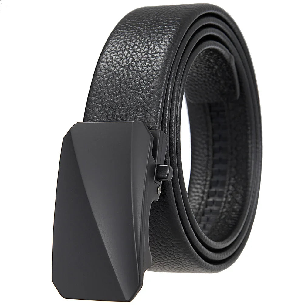 HKM-277459 Genuine Leather Men's and Women's Belt with Classic Buckle, Model LY36-00005-2