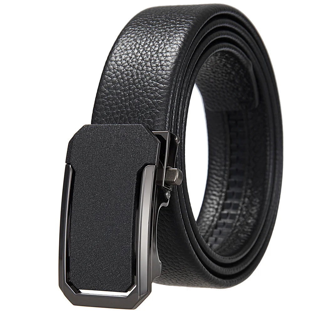 HKM-277459 Genuine Leather Men's and Women's Belt with Classic Buckle, Model LY36-00005-2