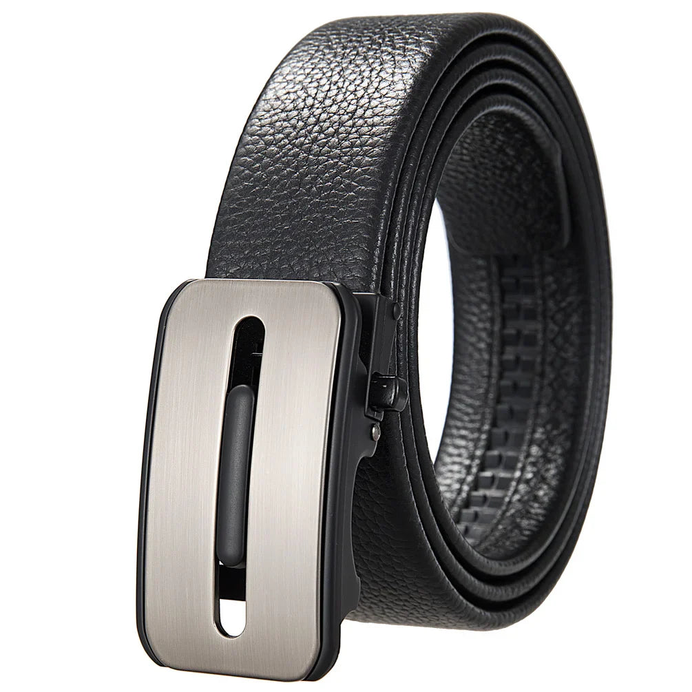 HKM-277459 Genuine Leather Men's and Women's Belt with Classic Buckle, Model LY36-00005-2