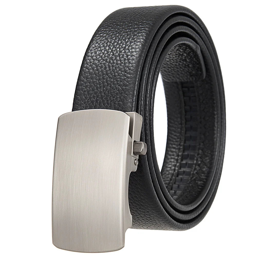 HKM-277459 Genuine Leather Men's and Women's Belt with Classic Buckle, Model LY36-00005-2