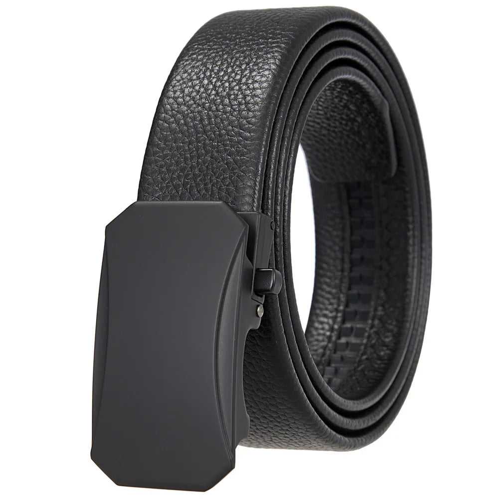 HKM-277459 Genuine Leather Men's and Women's Belt with Classic Buckle, Model LY36-00005-2
