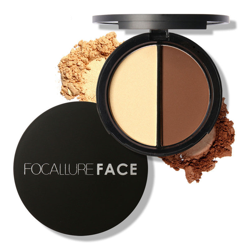 HKM-419091 Radiant Bronzer and Highlighter Palette - Versatile 18x75mm Shades for Flawless Glow