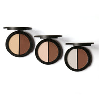 HKM-419091 Radiant Bronzer and Highlighter Palette - Versatile 18x75mm Shades for Flawless Glow