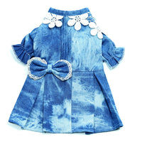 HKM-149715 Breathtakingly Thin Breathable Denim Pet Skirt for Female Dogs