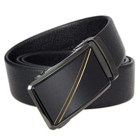 HKM-276307 Men's Top Layer Cowhide Leather Belt with Automatic Buckle - Custom Fit Design