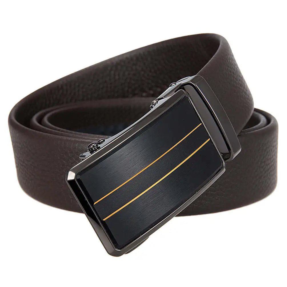 HKM-276307 Men's Top Layer Cowhide Leather Belt with Automatic Buckle - Custom Fit Design