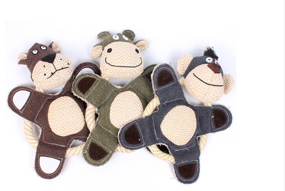 HKM-123475 Plush Chew Squeaky Dog Toy - Sounding Plush Toys for Small to Large Dogs
