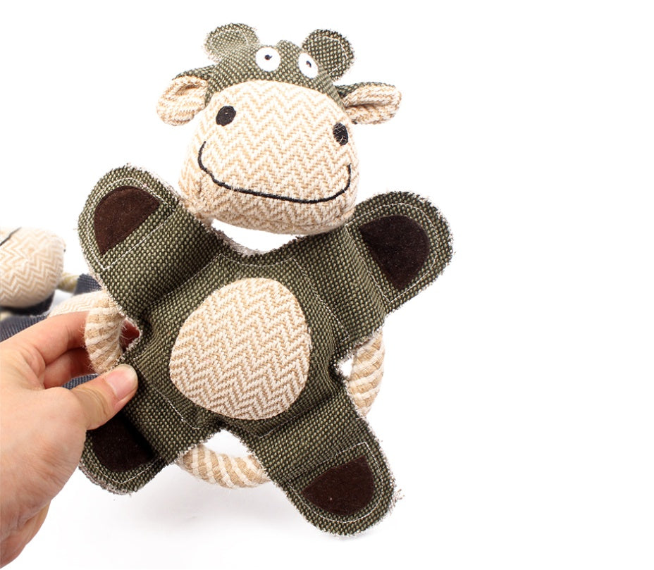 HKM-123475 Plush Chew Squeaky Dog Toy - Sounding Plush Toys for Small to Large Dogs