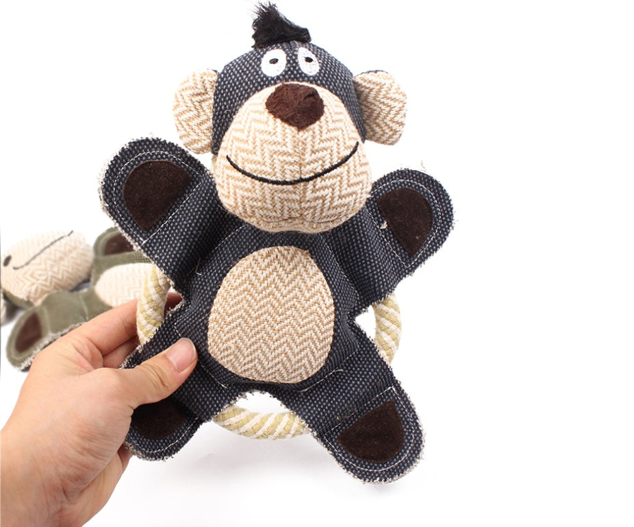 HKM-123475 Plush Chew Squeaky Dog Toy - Sounding Plush Toys for Small to Large Dogs