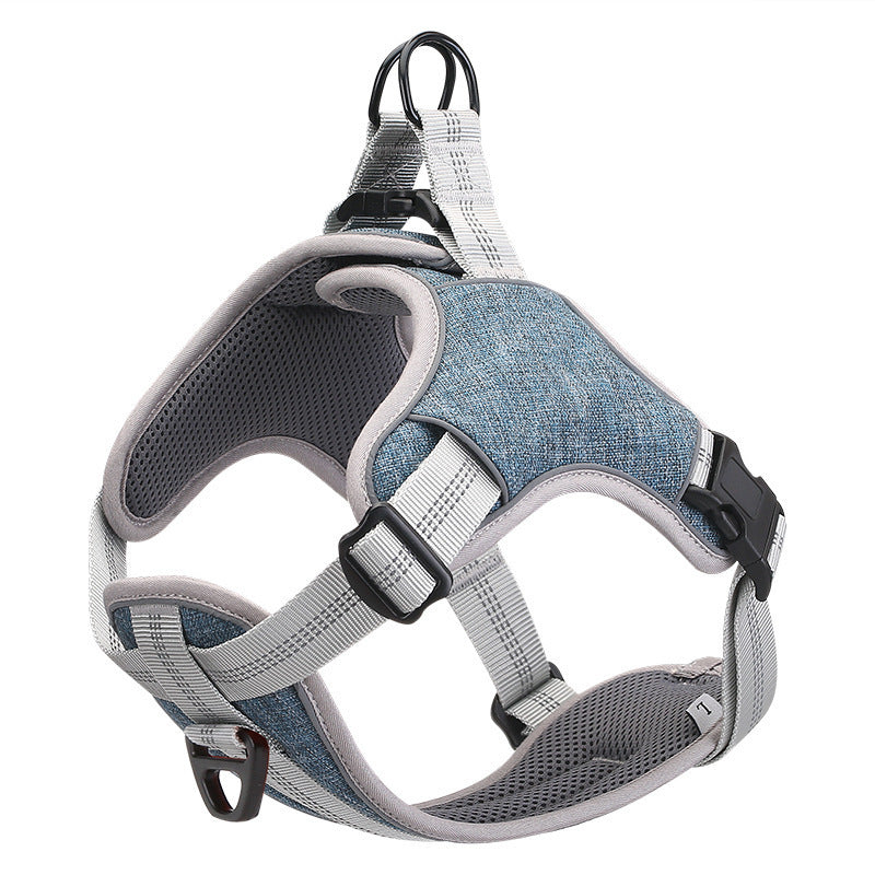 HKM-093523 Reflective Adjustable Chest Strap Harness for Dogs - High Density Nylon Material, Sizes S to XXL