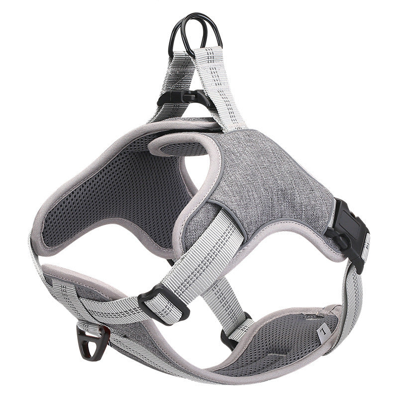 HKM-093523 Reflective Adjustable Chest Strap Harness for Dogs - High Density Nylon Material, Sizes S to XXL