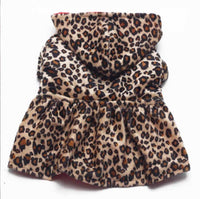 HKM-558739 Leopard Print Double-sided Cotton Dress for Pets - Casual Warm Skirt