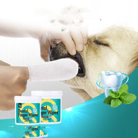 HKM-825811 Pet Dental Care Finger Covers for Cats and Dogs - Fresh Breath and Gum Health (50 Count)