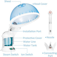 HKM-218067 2-in-1 Hair and Facial Steamer with Hot Mist Hydration System for Personal Care