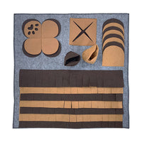 HKM-270035 Felt Cloth Pet Food Storage Container with Non-Slip Base and Dog Training Mat Features