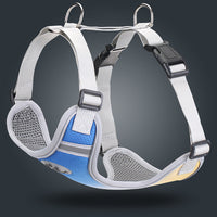 HKM-190675 Gradient Color Reflective Dog Chest and Back Strap - Adjustable Polyester Harness for Comfort and Safety