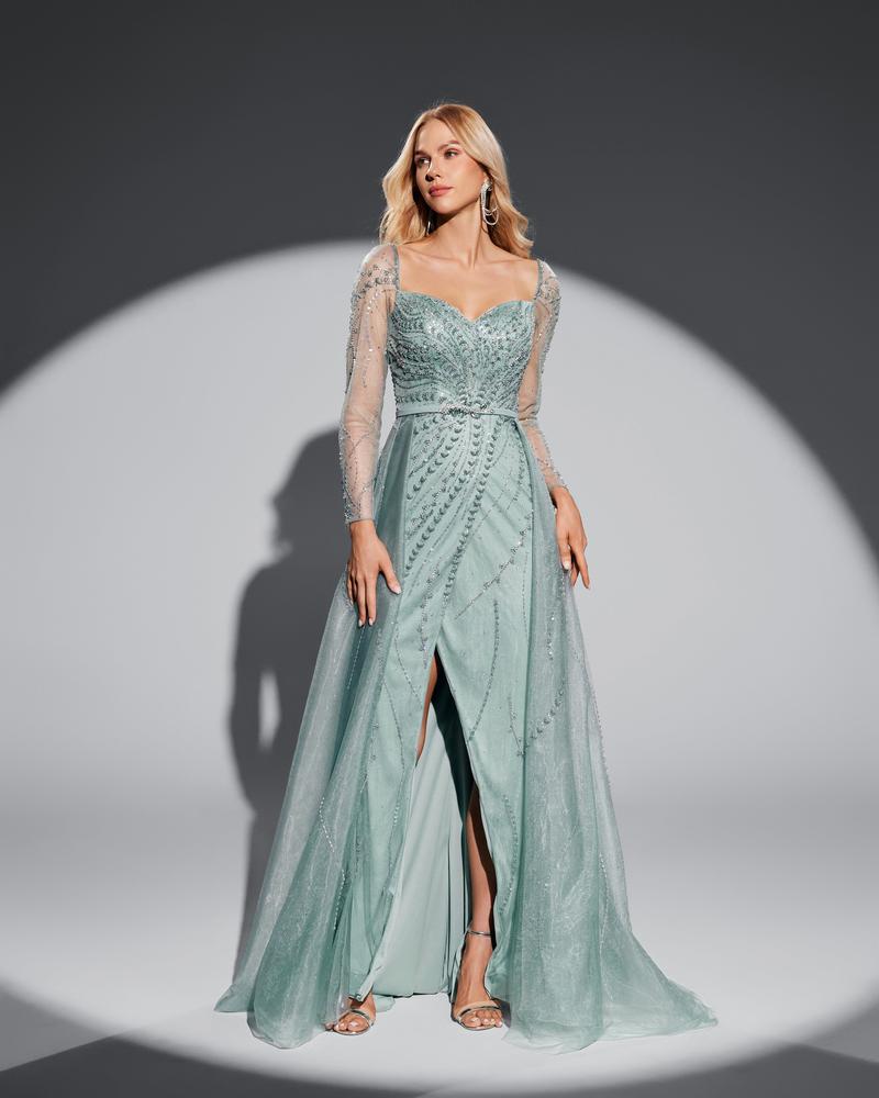 HKM-265939 Green Elegant Women's Evening Gown - Model EZ25016