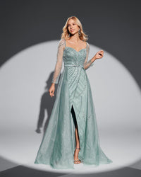 HKM-265939 Green Elegant Women's Evening Gown - Model EZ25016