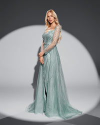 HKM-265939 Green Elegant Women's Evening Gown - Model EZ25016