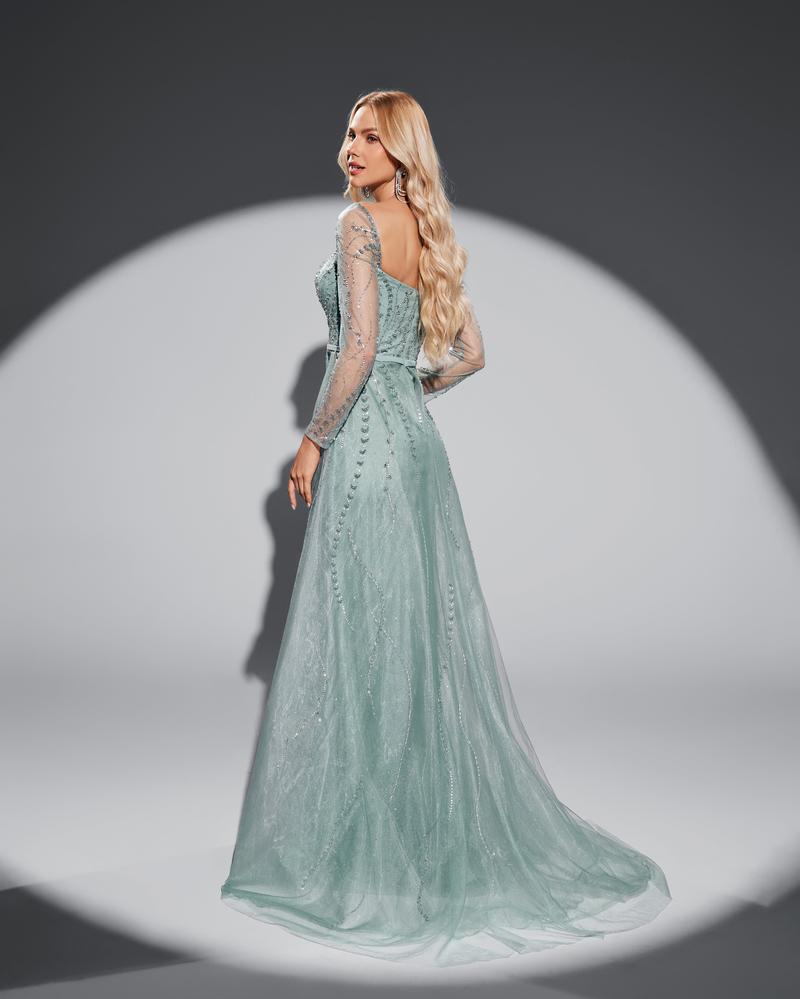 HKM-265939 Green Elegant Women's Evening Gown - Model EZ25016