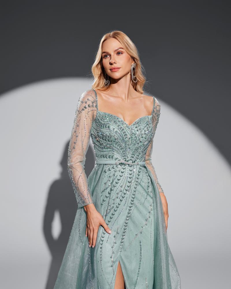 HKM-265939 Green Elegant Women's Evening Gown - Model EZ25016