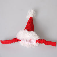 HKM-289939 Flannel Christmas Pet Hat for Small Animals - Adjustable Red Santa Hat, Suitable for Kittens, Puppies, Rabbits, and More