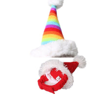 HKM-289939 Flannel Christmas Pet Hat for Small Animals - Adjustable Red Santa Hat, Suitable for Kittens, Puppies, Rabbits, and More