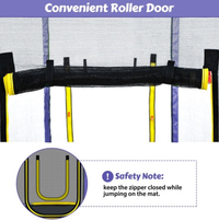 HKM-303955 7FT Outdoor Trampoline for Kids with Safety Enclosure, Slide, and Ladder - Easy Assembly