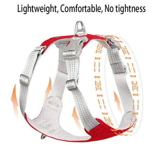 HKM-222291 Breathable Reflective Pet Chest Harness with Adjustable Traction Rope