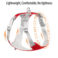 HKM-222291 Breathable Reflective Pet Chest Harness with Adjustable Traction Rope