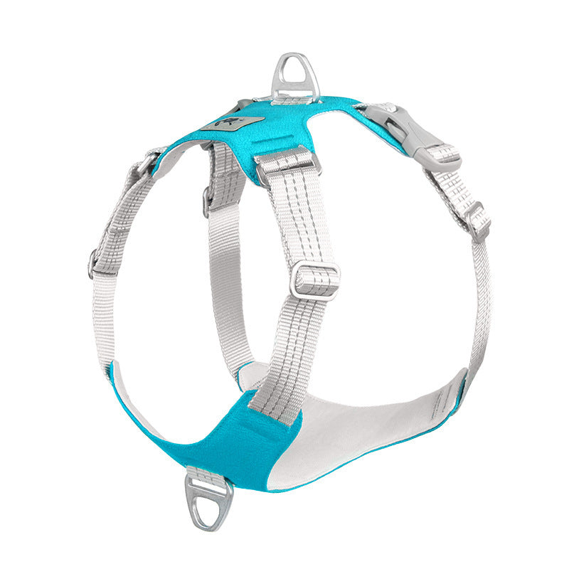 HKM-222291 Breathable Reflective Pet Chest Harness with Adjustable Traction Rope