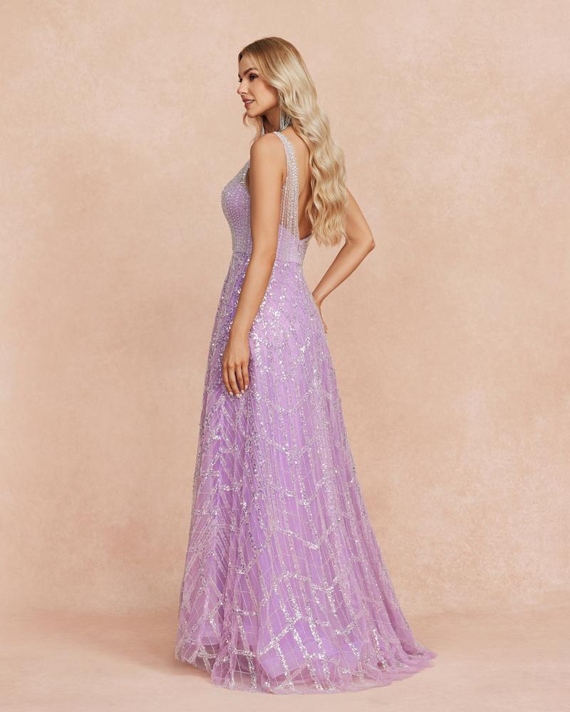 HKM-822995 Elegant Purple Ladies' Dress EZ25007 for Special Occasions