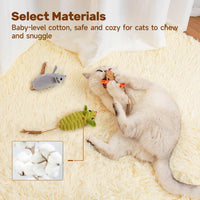 HKM-054483 Cat Interactive Toys with Squeaking Mice, Catnip & Silvervine for Play and Dental Care
