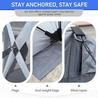 HKM-844051 Light Gray and Dark Gray 6.8x7.2ft Automatic Folding Quadrilateral Tent