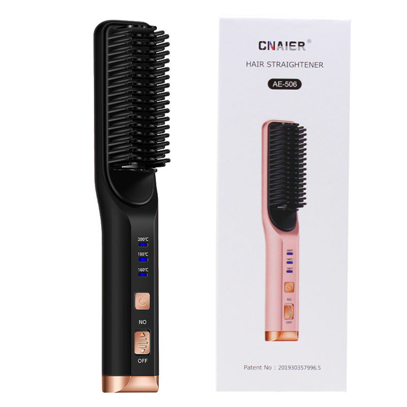 HKM-017875 Rechargeable Multi-Functional Hair Comb with 3 Temperature Settings and Mobile Charging Feature
