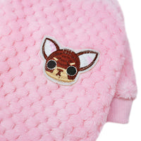 HKM-754835 Cozy Fleece Jacket for Small Dogs - Pink & Blue, Soft Warm Winter Dog Clothing for Chihuahuas, Yorkies, and Pugs Sized S-2XL
