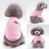 HKM-754835 Cozy Fleece Jacket for Small Dogs - Pink & Blue, Soft Warm Winter Dog Clothing for Chihuahuas, Yorkies, and Pugs Sized S-2XL