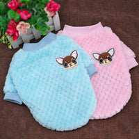 HKM-754835 Cozy Fleece Jacket for Small Dogs - Pink & Blue, Soft Warm Winter Dog Clothing for Chihuahuas, Yorkies, and Pugs Sized S-2XL