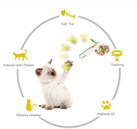 HKM-053331 Interactive Feather Cat Teaser Stick for Engaging Playtime and Exercise