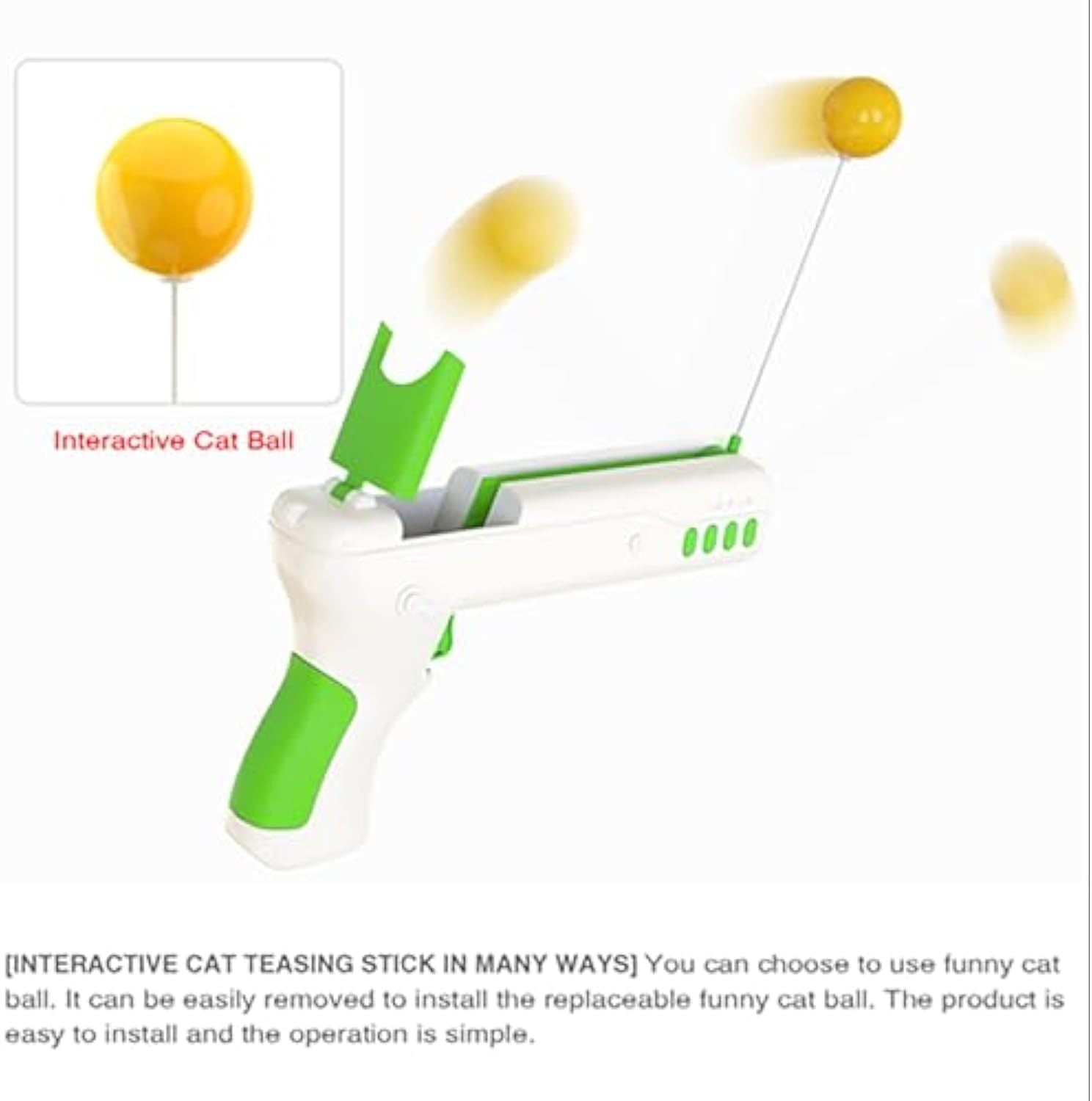 HKM-053331 Interactive Feather Cat Teaser Stick for Engaging Playtime and Exercise
