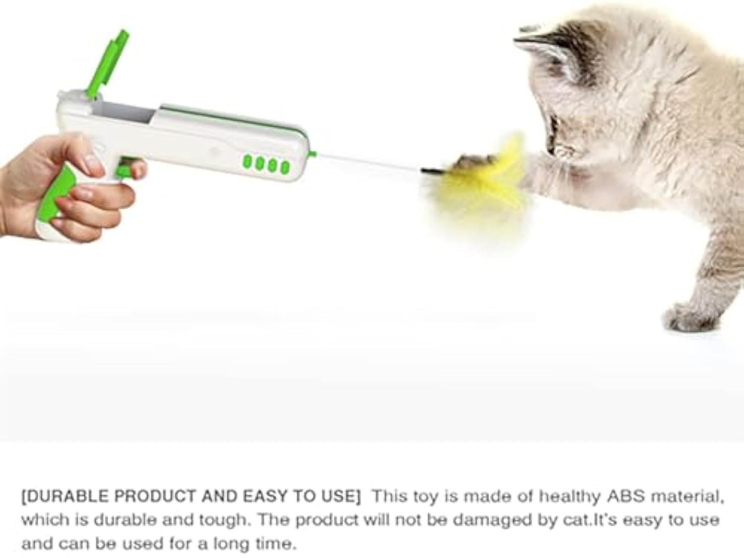 HKM-053331 Interactive Feather Cat Teaser Stick for Engaging Playtime and Exercise