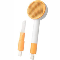 HKM-937619 2-in-1 Grooming Brush for Long-Haired Cats and Dogs - Deshedding and Hair Remover with Easy Clean Design