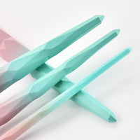 HKM-968403 Gradient Diamond 7-Piece Makeup Brush Set with Long Plastic Handles