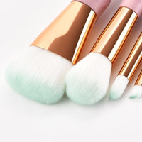 HKM-968403 Gradient Diamond 7-Piece Makeup Brush Set with Long Plastic Handles