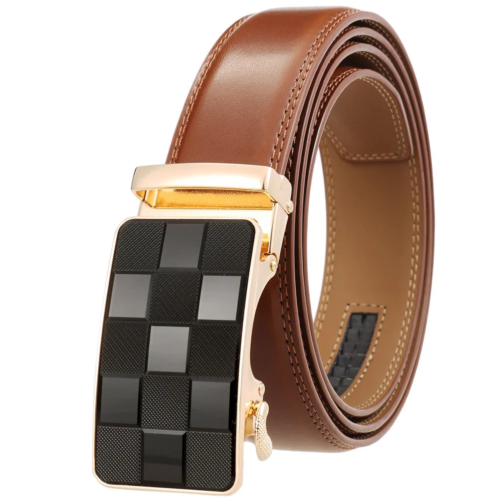 HKM-677587 Genuine Leather Automatic Men's Belt with Custom Logo - Model LY36-22059-1