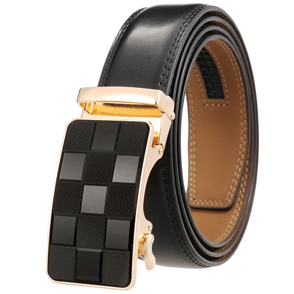 HKM-677587 Genuine Leather Automatic Men's Belt with Custom Logo - Model LY36-22059-1