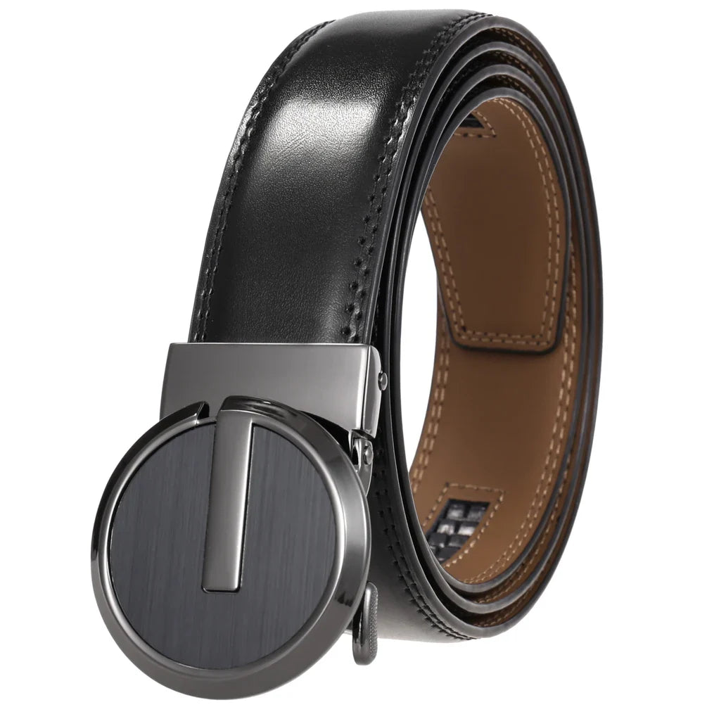 HKM-677587 Genuine Leather Automatic Men's Belt with Custom Logo - Model LY36-22059-1